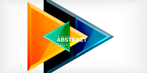 Abstract background - glossy triangles. Vector Illustration For Wallpaper, Banner, Background, Card, Book Illustration, landing page