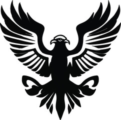 Majestic Eagle Silhouette Sticker Icon – High-Quality Vector for Logos and Decals