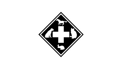 Veterinary Logo, black isolated silhouette