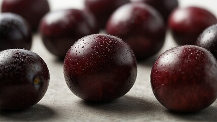 A striking minimalist image that captures the essence of a juicy plum.