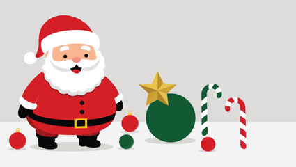 Santa Claus with ornament isolated background