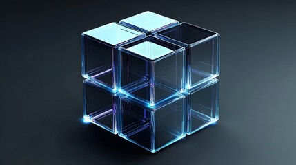 Obraz premium Abstract 3d rendering of geometric shapes. Composition with squares. Cube design. Modern background for poster, cover, branding, banner, placard