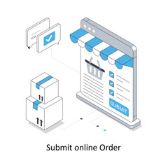 Submit online Order  isometric stock illustration. EPS File stock illustration