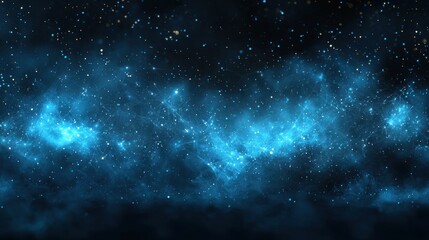 Fototapeta premium Stunning blue nebula with stars glowing brightly in a dark cosmic expanse showcasing the beauty of the universe at night