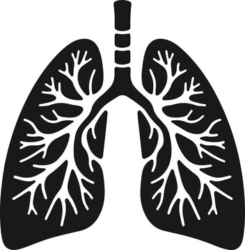 recommend clip art: lungs icon silhouette vector art illustration. isolated on white background