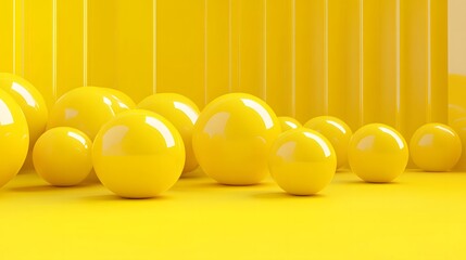 Abstract 3d render of spheres, composition with geometric shapes, modern background design