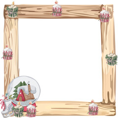 Christmas frame. Vector illustration.