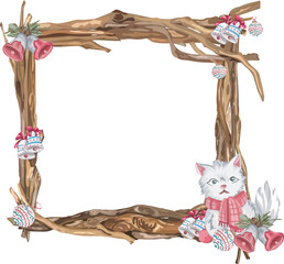 Christmas frame. Vector illustration.