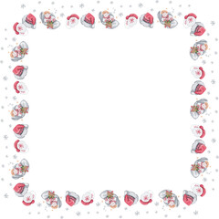 Christmas frame on white background. Vector illustration.