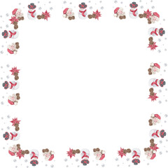 Christmas frame on white background. Vector illustration.