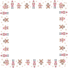 Christmas frame on white background. Vector illustration.