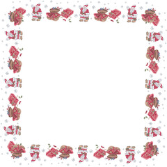 Christmas frame on white background. Vector illustration.