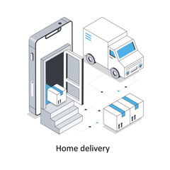 Home delivery  isometric stock illustration. EPS File stock illustration