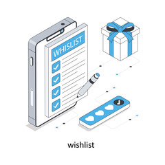 Wish list  isometric stock illustration. EPS File stock illustration