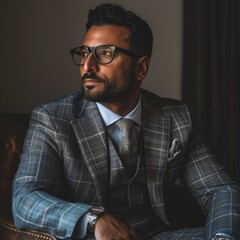 Obraz premium An executive in confident attire, driving innovation with passion.