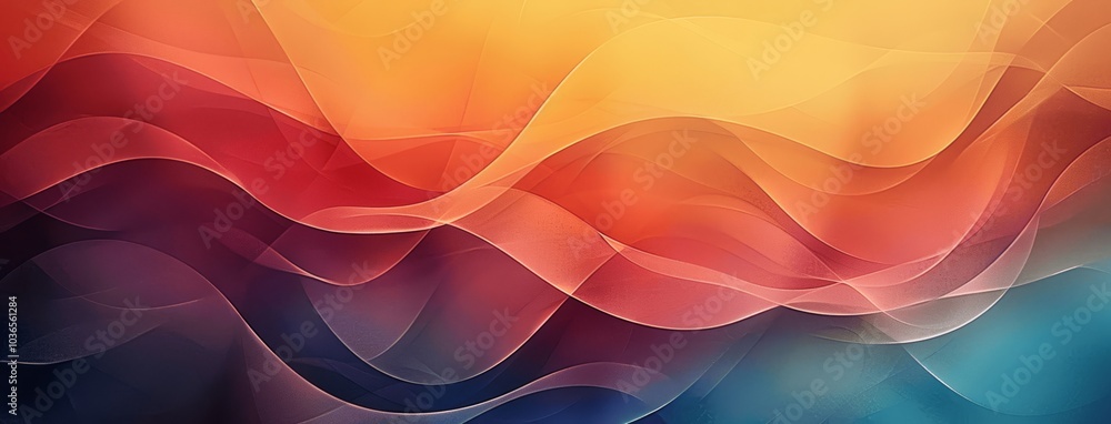 Poster retro colorful curved lines textured geometric abstract background
