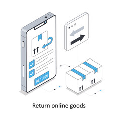 Return online goods  isometric stock illustration. EPS File stock illustration