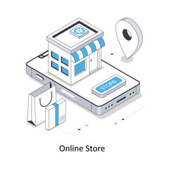 Online Store  isometric stock illustration. EPS File stock illustration