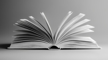 Fototapeta premium Minimalist Open Book with Turning Pages
