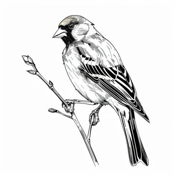 recommend clip art: Elegant Goldfinch Line Art on Clean Background