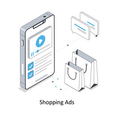 Shopping Ads  isometric stock illustration. EPS File stock illustration