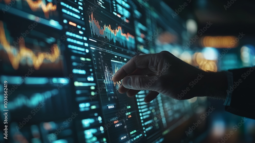 Poster dynamic data visualization on high-tech screen