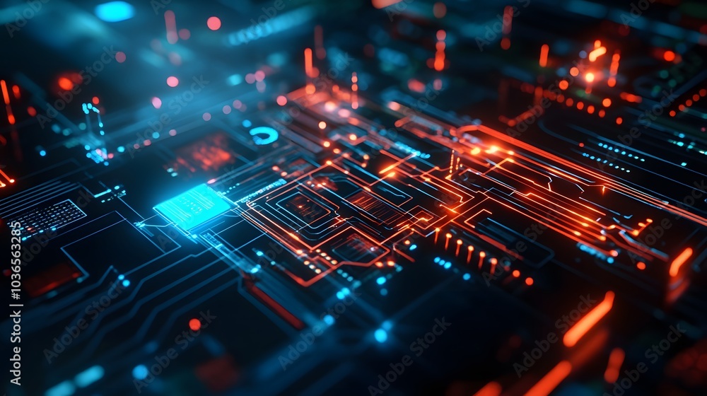 Poster computer circuit board, web design background.
