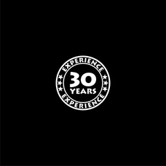 30 years experience icon isolated on dark background