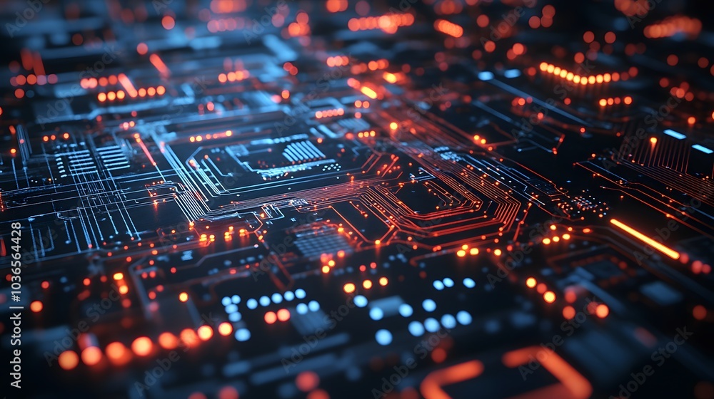 Poster computer circuit board, web design background.