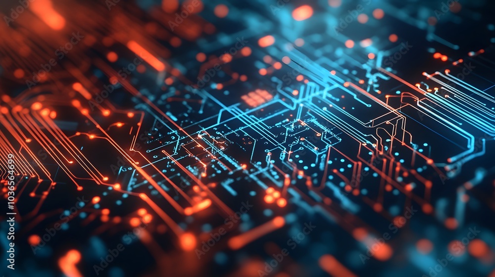 Poster computer circuit board, web design background.