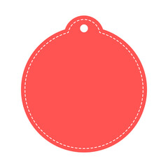 Red circle sale price tag template. Business, promotion, sale, advertisement, offer concepts. Flat vector design isolated illustration.