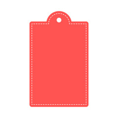 Red rectangle sale price tag template. Business, promotion, sale, advertisement, offer concepts. Flat vector design isolated illustration.