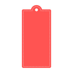 Red rectangle sale price tag template. Business, promotion, sale, advertisement, offer concepts. Flat vector design isolated illustration.