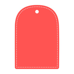 Red rounded rectangle sale price tag template. Business, promotion, sale, advertisement, offer concepts. Flat vector design isolated illustration.
