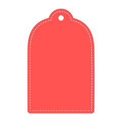Red rounded rectangle sale price tag template. Business, promotion, sale, advertisement, offer concepts. Flat vector design isolated illustration.