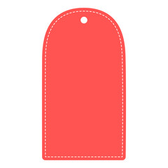 Red rounded rectangle sale price tag template. Business, promotion, sale, advertisement, offer concepts. Flat vector design isolated illustration.