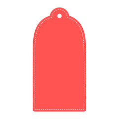 Red rounded rectangle sale price tag template. Business, promotion, sale, advertisement, offer concepts. Flat vector design isolated illustration.