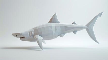 Fototapeta premium Minimalist 3D Hammerhead Shark Design
