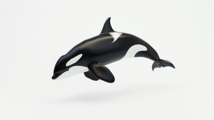 Fototapeta premium Minimalist 3D Model of Killer Whale in Motion
