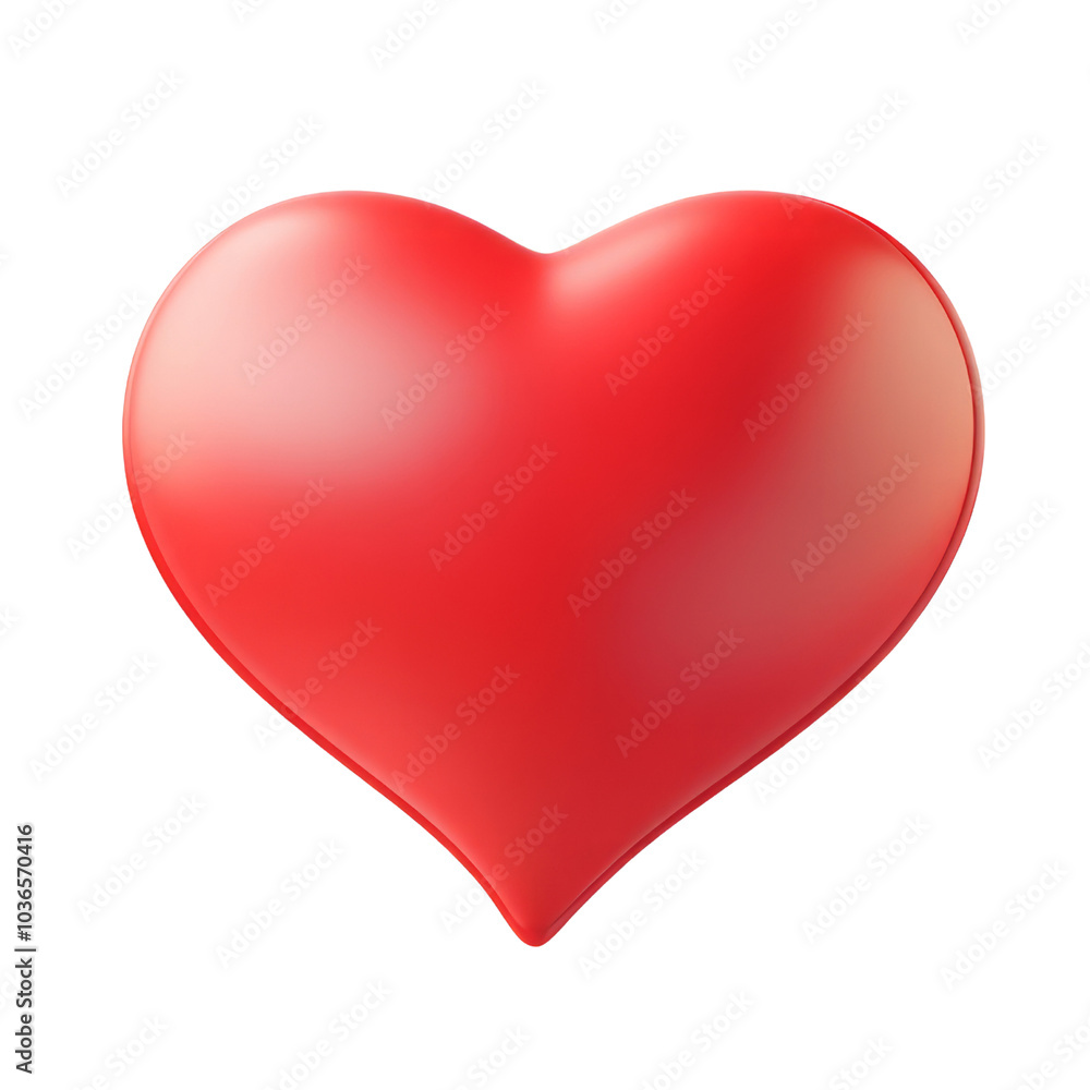 Canvas Prints red heart 3d render icon isolated on transparent background cutout