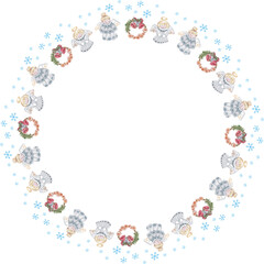 Cute christmas wreath. Vector illustration.