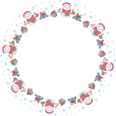 Cute christmas wreath. Vector illustration.
