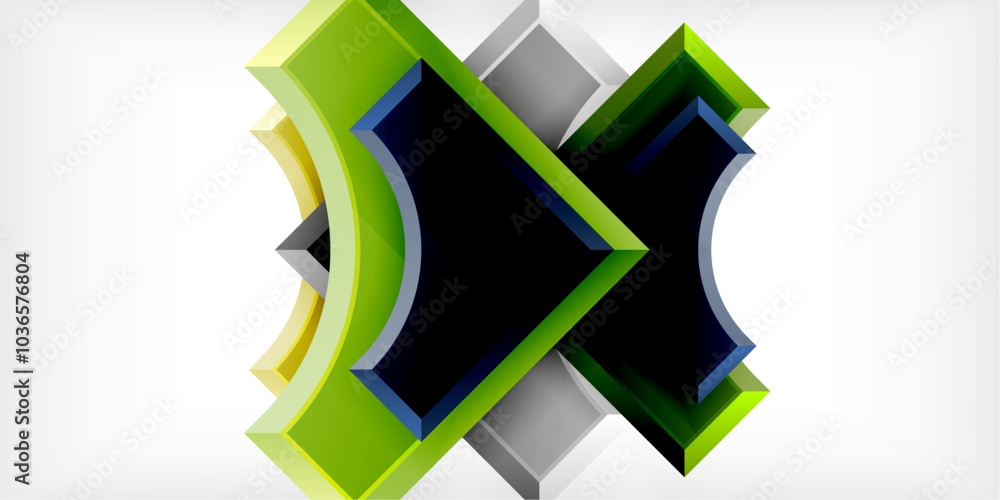 Poster Geometric design abstract background - circles and triangles