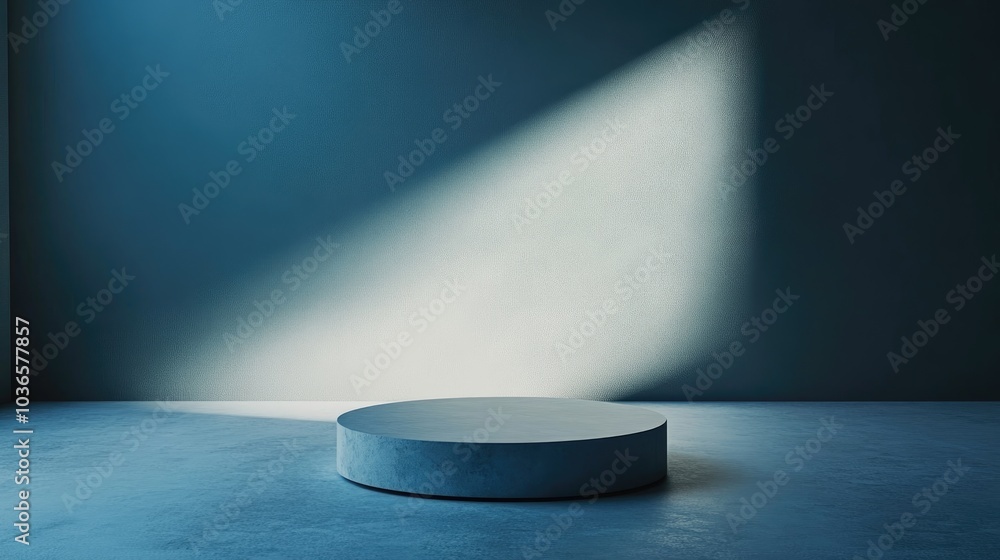 Poster minimalist abstract background with a pedestal 3d illustration and rendering