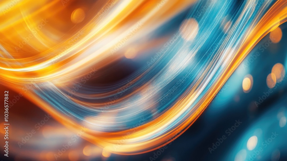 Poster abstract background featuring blurred magical light with flowing curved lines