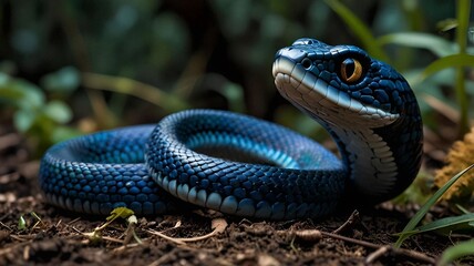 Obraz premium snake in the grass