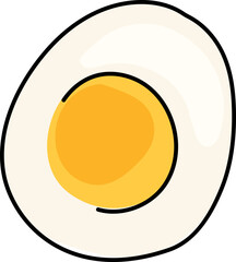 Boiled eggs on white background. Vector illustration.