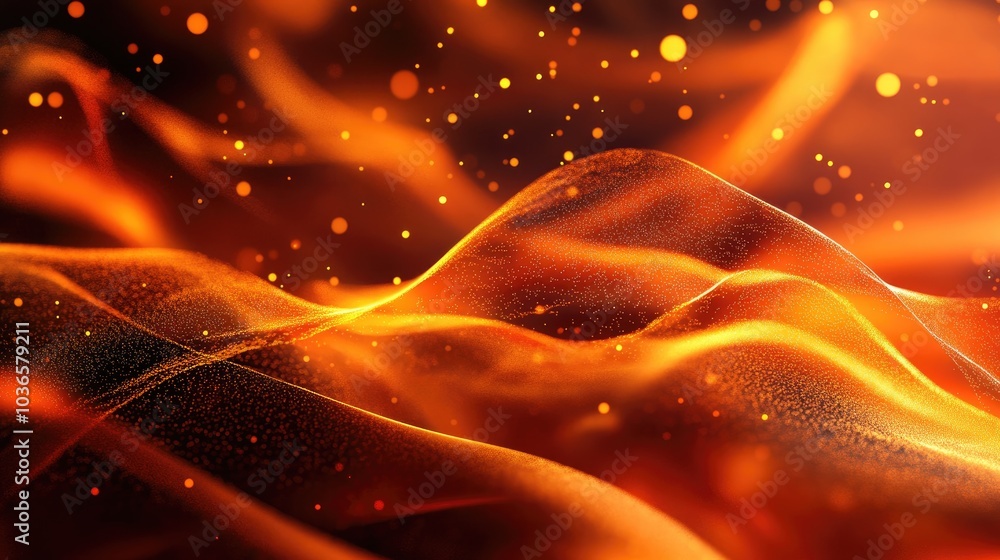 Poster abstract background featuring flowing particles digital backdrop created using 3d rendering techniqu