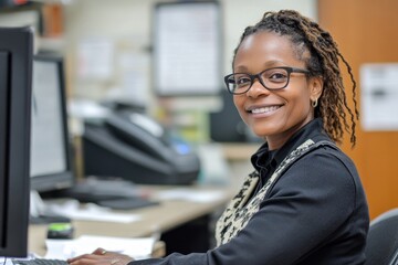 Friendly municipal office administrator, Generative AI