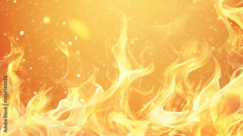 Poster light gold fire png sparkle frame with gradient transparent flame effects glow and magic overlay pat